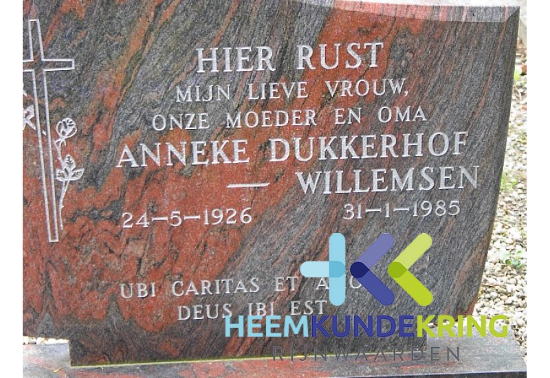Grafstenen kerkhof Herwen Coll. HKR (89) A.Dukkerhof -Willemsen